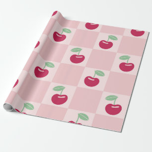 Cherry Chequerboard Delight Wrapping Paper