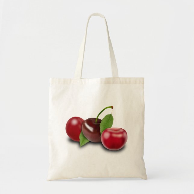 Cherry Cherries Leaf Morello Fruit Vitamin Tote Bag (Front)
