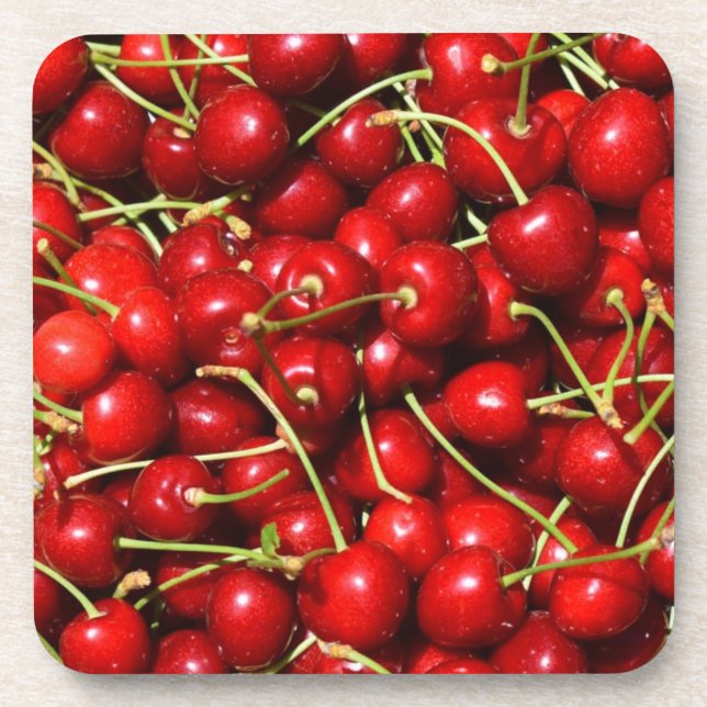 Cherry Cherries Red Coaster (Front)