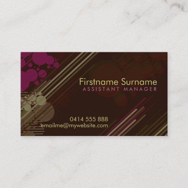 Cherry Chocolate Frunky Grunge Business Card (Front)