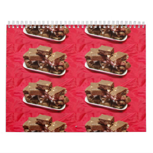 Cherry Chocolate Marshmallow Fudge On A Plate Calendar