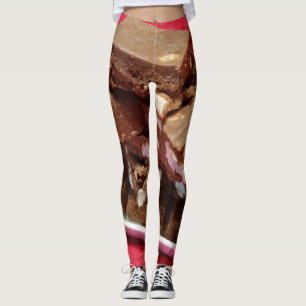 Cherry Chocolate Marshmallow Fudge On A Plate Leggings