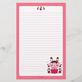Cherry Chocolate Truffle Bunny Stationery