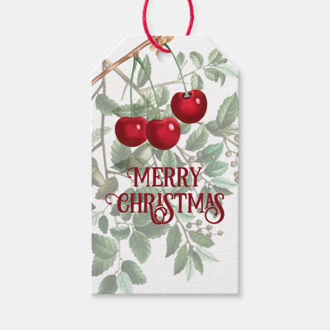 Cherry Christmas - Vintage Christmas Gift Tags (Front)