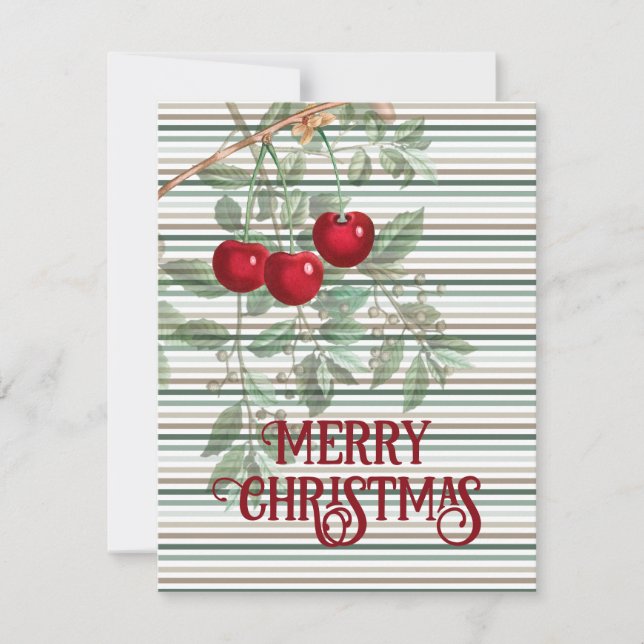 Cherry Christmas - Vintage Christmas Holiday Card (Front)