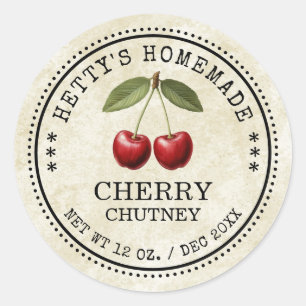 Cherry chutney sticker for your homemade recipes!
