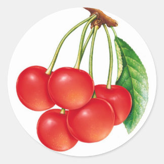 cherry classic round sticker