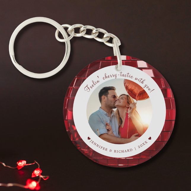Cherry Coded Custom Valentine's Day Photo Heart  Key Ring (Cherry Coded Custom Valentine's Day Photo Heart Keychain)
