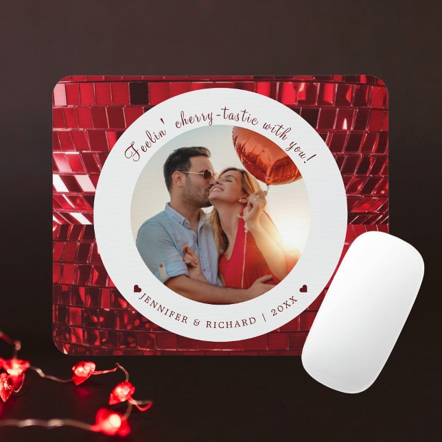 Cherry Coded Personalised Valentine's Day Mouse Mat (Cherry Coded Personalized Valentine's Day Mouse Pad)