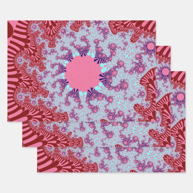 Cherry Cola Sunburst Wrapping Paper Sheet (Set)