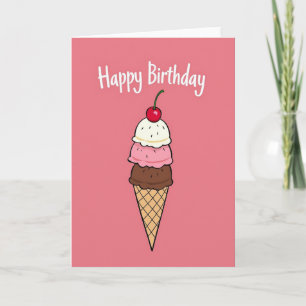 Cherry Cone Birthday Card