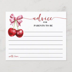 Cherry Coquette Advice Mum & Dad Baby Shower Card