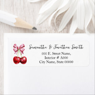 Cherry Coquette Baby Shower Return Address Label