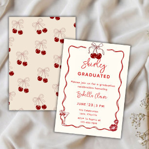 Cherry Coquette Graduation Party Invitation Class