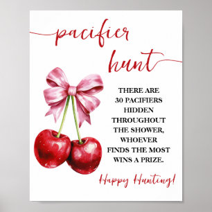 Cherry Coquette Pacifier Hunt Baby Shower Game Poster