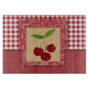 Cherry Country Glass Cutting Board
