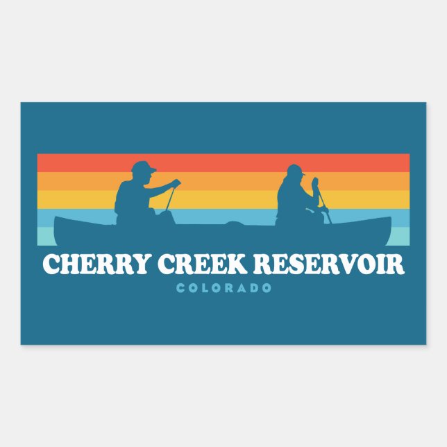 Cherry Creek Reservoir Colorado Canoe Rectangular Sticker (Front)