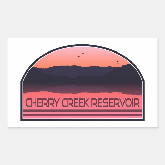 Cherry Creek Reservoir Colorado Red Sunrise Rectangular Sticker (Front)