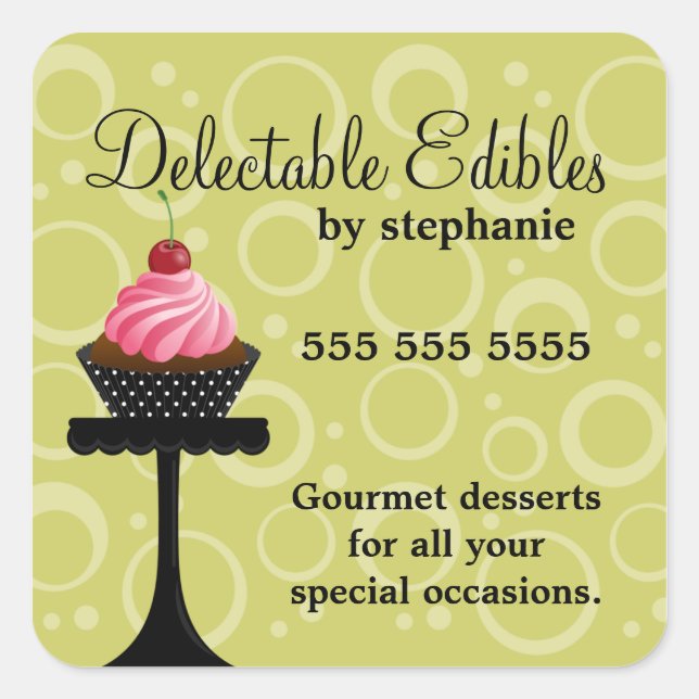 Cherry Cupcake Bakery Stickers (Front)