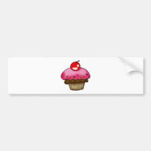 cherry cupcake bumper sticker