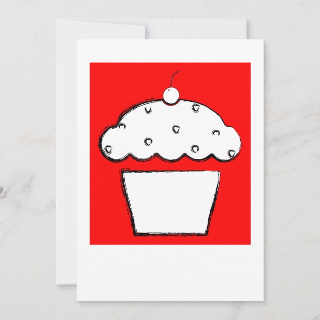 cherry cupcake invitation (Front)