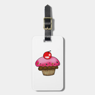 cherry cupcake luggage tag