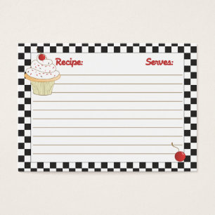 Cherry Cupcake Mini Recipe Cards