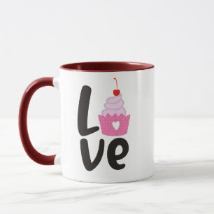 Cherry Cupcake Valentine Mug - Cute Coffee Gift