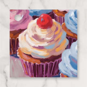 Cherry Cupcakes Happy Birthday Party Favour Tags