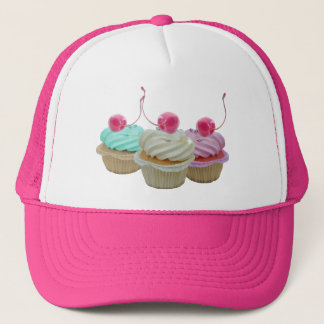 Cherry cupcakes trucker hat