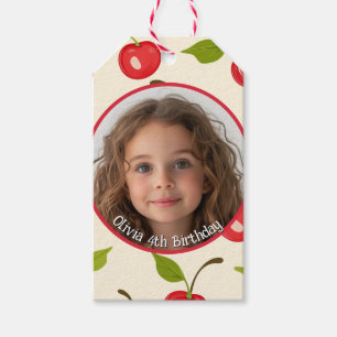 Cherry Custom photo and name Paper Plate Gift Tags