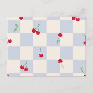Cherry delight checks holiday postcard