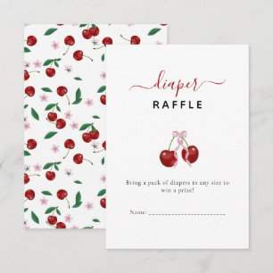 Cherry Diaper Raffle Baby Shower Pink Bow Girl