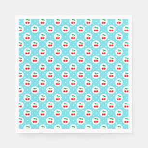 Cherry Dot Pattern – Retro Fruit Gift & Decor Napkin