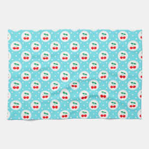 Cherry Dot Pattern – Retro Fruit Gift & Decor Tea Towel