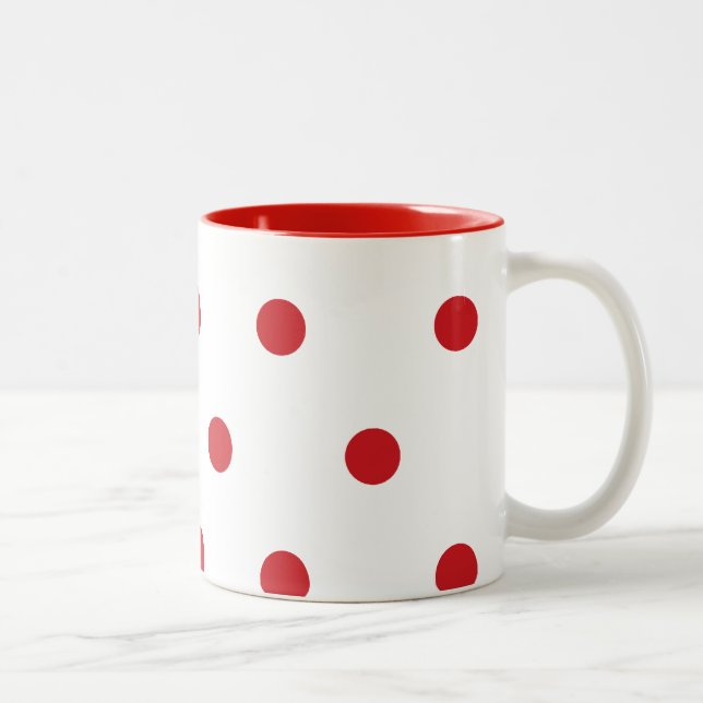 Cherry  Dots Two-Tone Coffee Mug (Right)