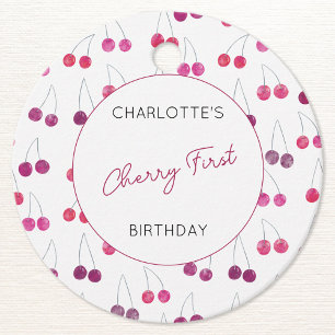 Cherry First Birthday Personalised Cherries Favour Tags