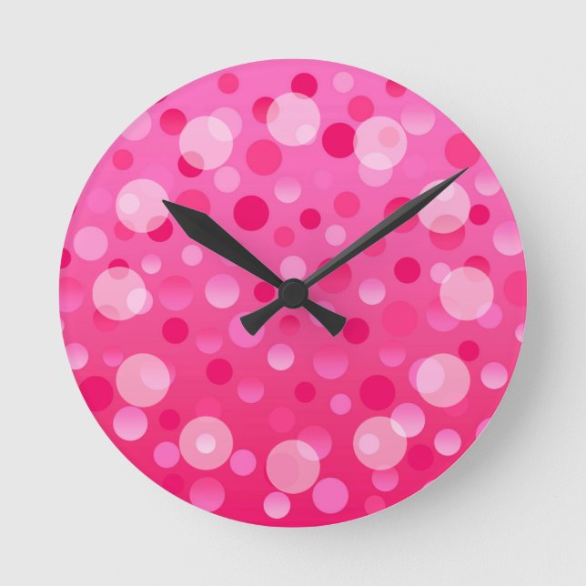 Cherry Fizz 'Bubbles' clock round (Front)