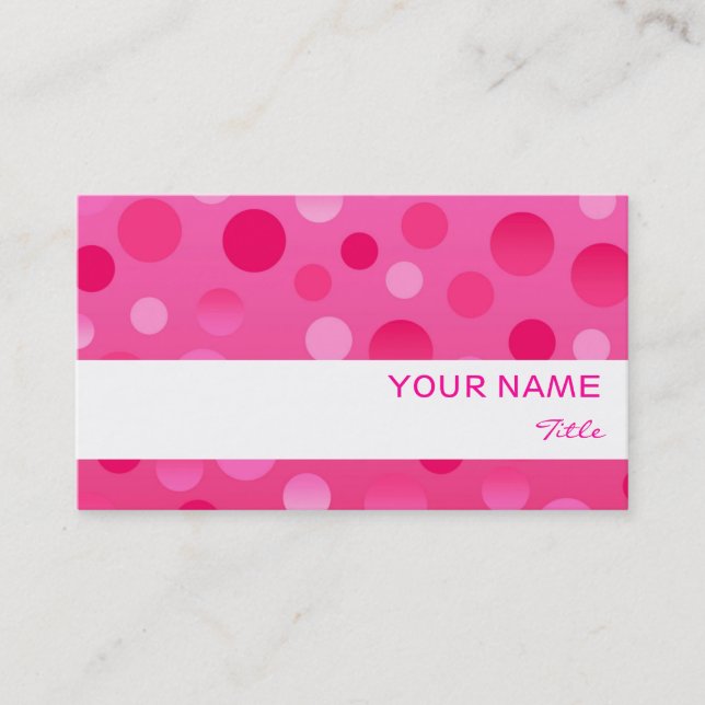 Cherry Fizz white stripe business card template (Front)