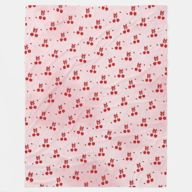 Cherry Fleece Blanket (Front)