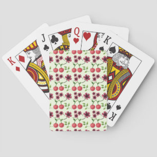 Cherry floral pattern playing cards