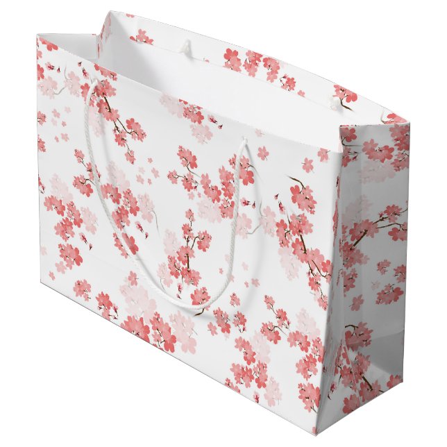 Cherry Flower 2 Large Gift Bag (Back Angled)