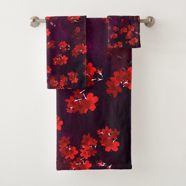 Cherry Flower 3 Bath Towel Set (Insitu)