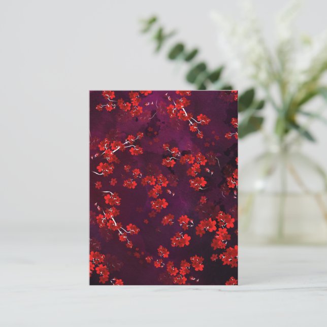 Cherry Flower 3 Holiday Postcard (Standing Front)