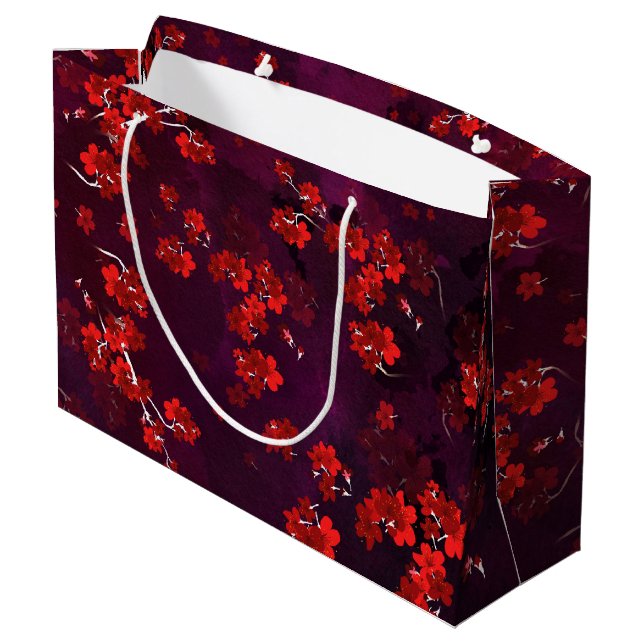 Cherry Flower 3 Large Gift Bag (Back Angled)