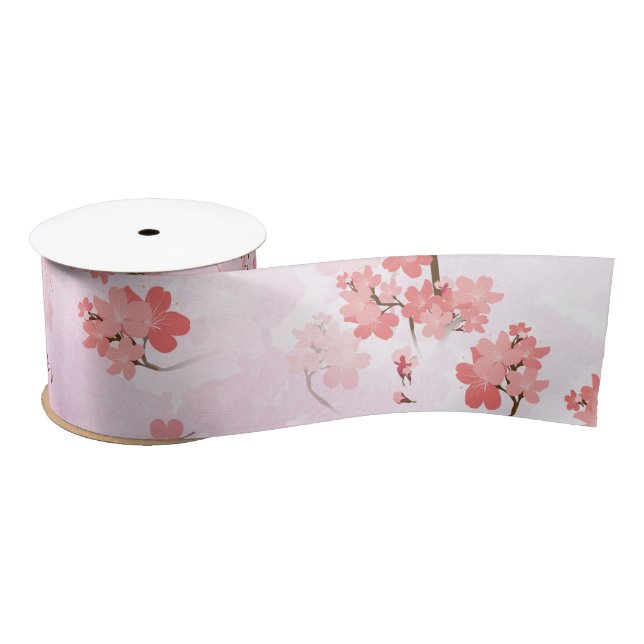 Cherry Flower Satin Ribbon (Spool)