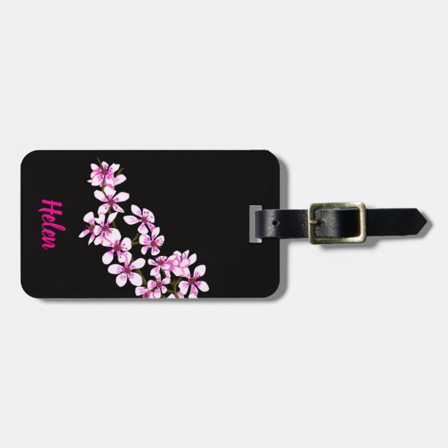 Cherry flowers luggage tag (Front Horizontal)