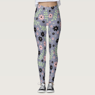 cherry flowers pattern  leggings