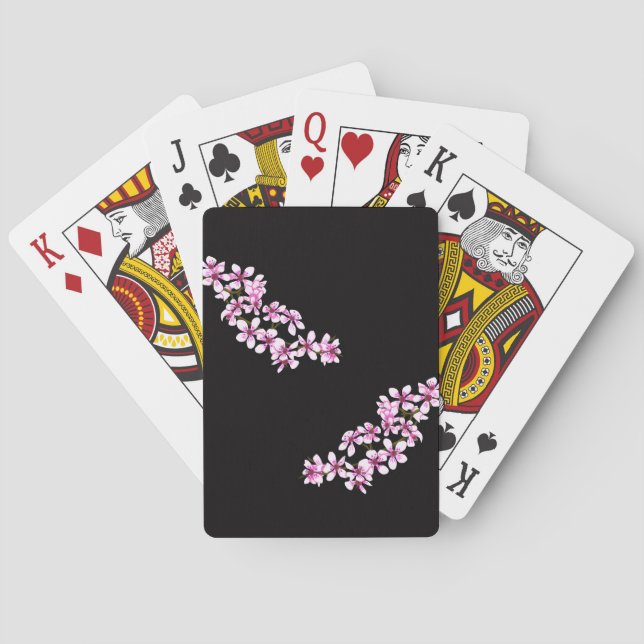 Cherry flowers playing cards (Back)