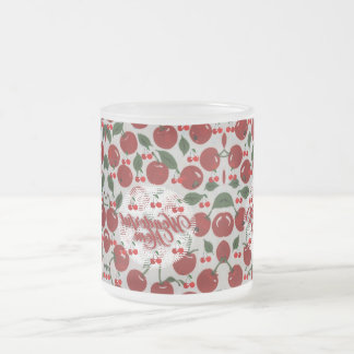 Cherry Frosted Glass Coffee Mug